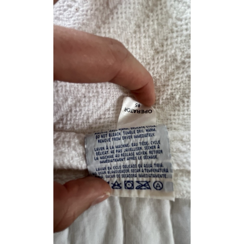 Vintage Fieldcrest Royal Velvet White Woven Cotton Full Queen Blanket Made USA - Picture 11 of 13